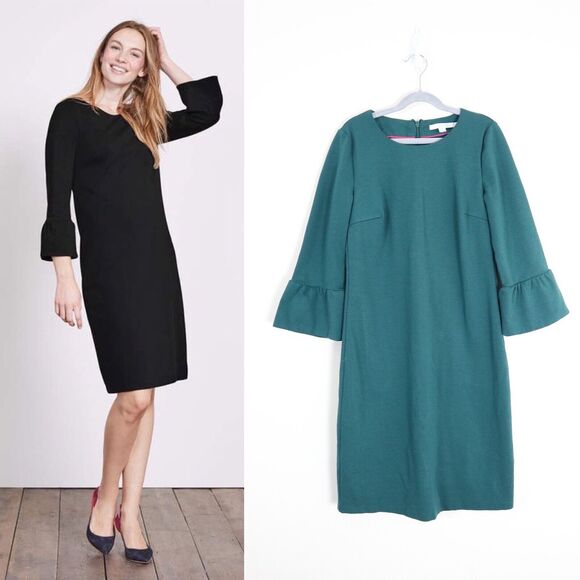 Boden Dresses & Skirts - Boden US 2P Lavinia Ponte Knit Sheath Dress Flared Sleeve Green